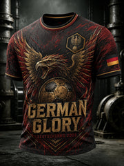 Men's Vintage Deutschland Football Fan Printed T-shirt