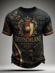 Men's Vintage Deutschland Football Fan Printed T-shirt