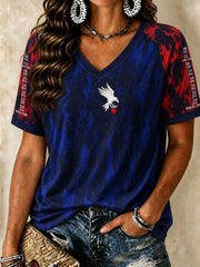 Women's Japanese Football V-Neck T-Shirts