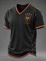 Men's Germany Football Printed V-neck T-shirt