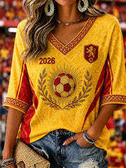 Women's Gift For Football Fans Print Casual Half-Sleeve T-shirt