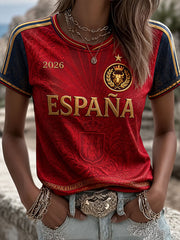 Women's ESPAÑA Football Short-sleeved T-shirt