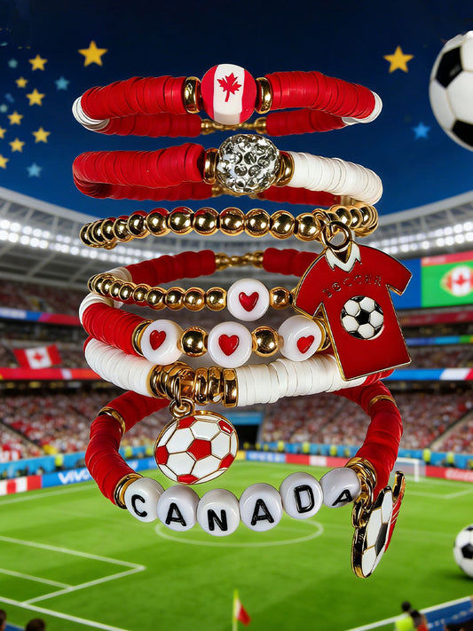 Canada Soccer Casual Bracelet Set