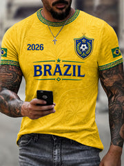 Men's Gift For Football Fans Print Casual Tee