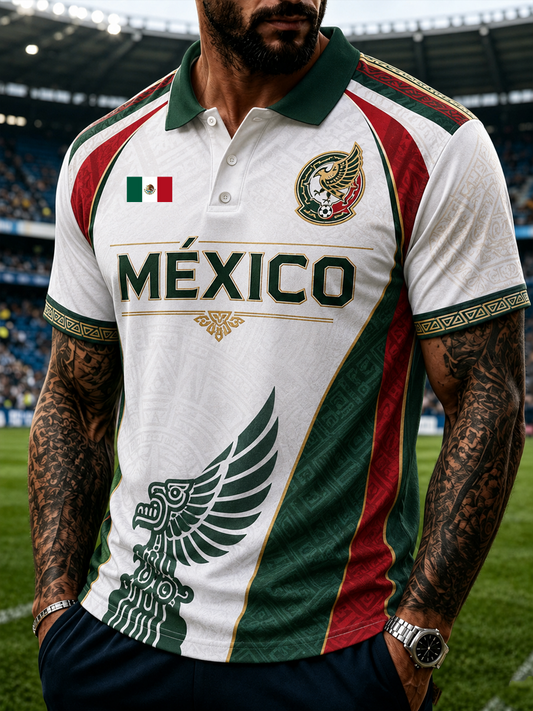 Men's Mexico Proud Art Printedpolo shirt