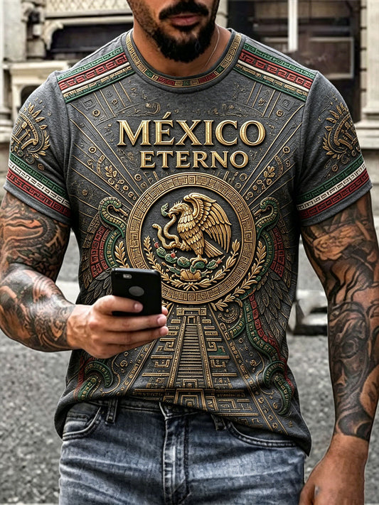 Men's Mexico Pride Art Printed T-shirt
