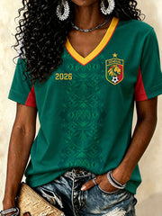 Women's 2026 Senegal Football V-Neck T-Shirts