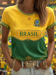 Women's Gift For Football Fans Print Casual Tee