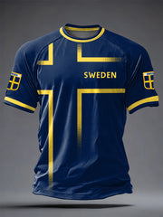 Men's Swedish Football Printed Casual short sleeves t-shirt