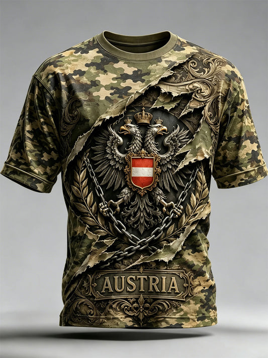 Men's  Austrian Natural Landscapes Print Casual Tee