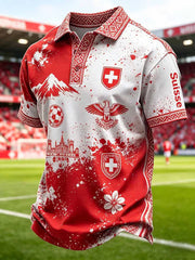 Men's Switzerland Football Fan Short Sleeve Top