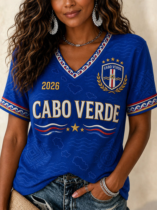 Women's Gift For Football Fans Print Casual V-Neck Tee
