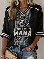 Women's NZ Football Lover Art Printed T-shirt