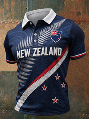 Men's NZ Football Lover Art Printed Casual Tops