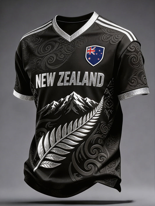 Men's NZ Football Lover Art Printed T-shirt