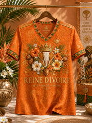 Women's Ivory Coast Elephant Football Lover Art Printed T-shirt
