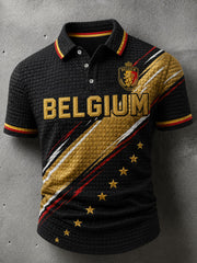 Men's Belgium Football Waffle Grid Shirt