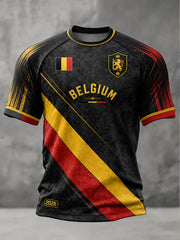 Men's Belgium Football Short Sleeves T-shirt