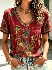 Women's Belguim Pride Art Printed T-shirt