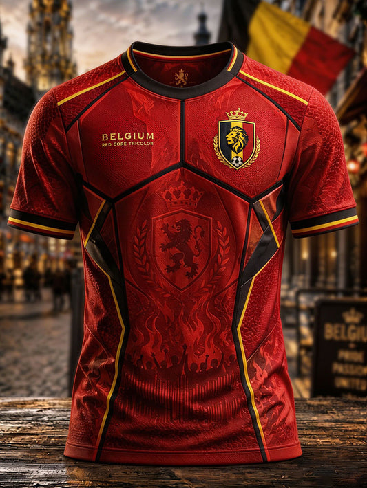 Men's Belguim Pride Art Printed T-shirt