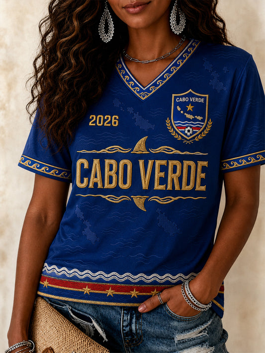 Women's Gift For Football Fans Print Casual V-Neck Tee