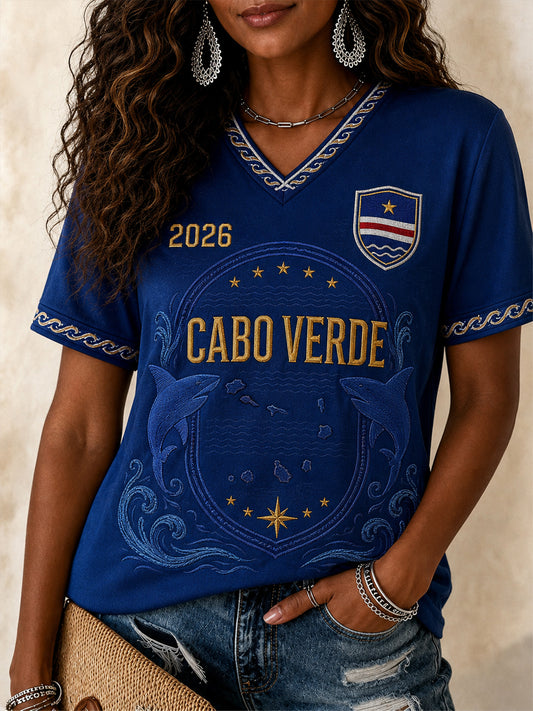 Women's Gift For Football Fans Print Casual V-Neck Tee