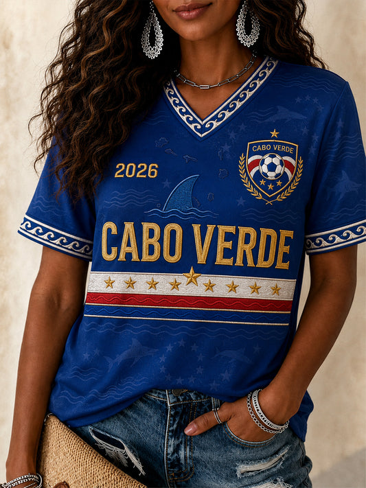 Women's Gift For Football Fans Print Casual V-Neck Tee
