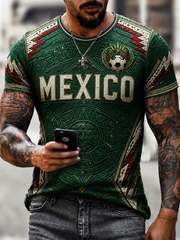 Men's Mexico Football Printed short sleeves t-shirt