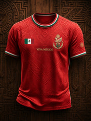 Men's Mexico Football Lover Art Printed T-shirt