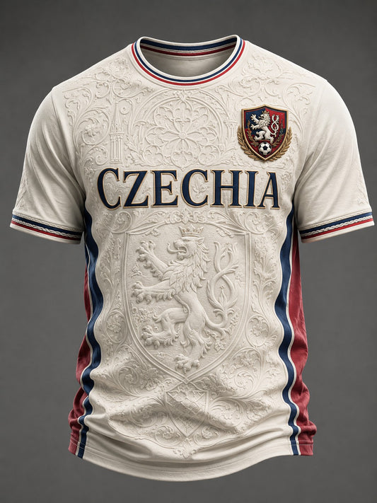 Men's CZECHIA Football Printed T-shirt