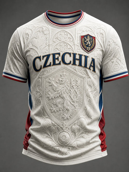 Men's CZECHIA Football Printed T-shirt