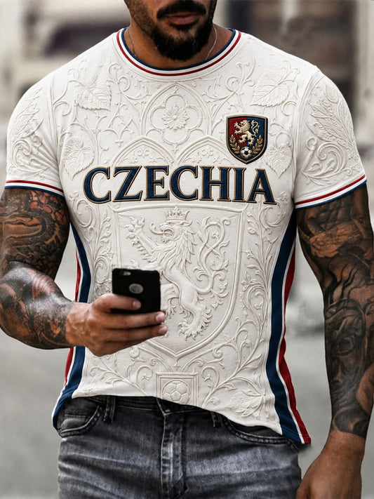 Men's CZECHIA Football Printed T-shirt
