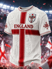 Men's Gift For Football Fans Print Casual V-neck Short Sleeve T-shirt