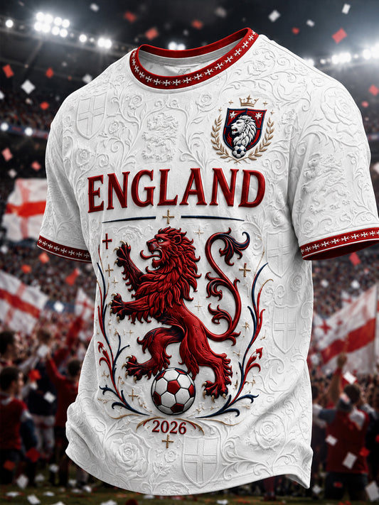 Men's Gift For Football Fans Print Casual V-neck Short Sleeve T-shirt