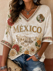 Women's Mexico Pride Art Printed T-shirt