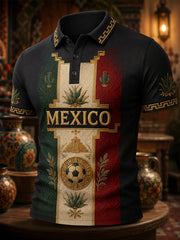 Men's Mexico Print Casual Polo