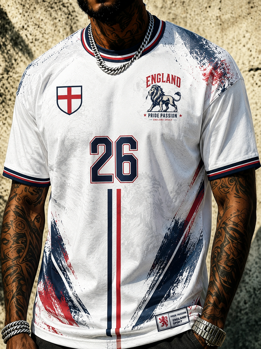 Men's UK Football Lover England Printed short sleeves t-shirt
