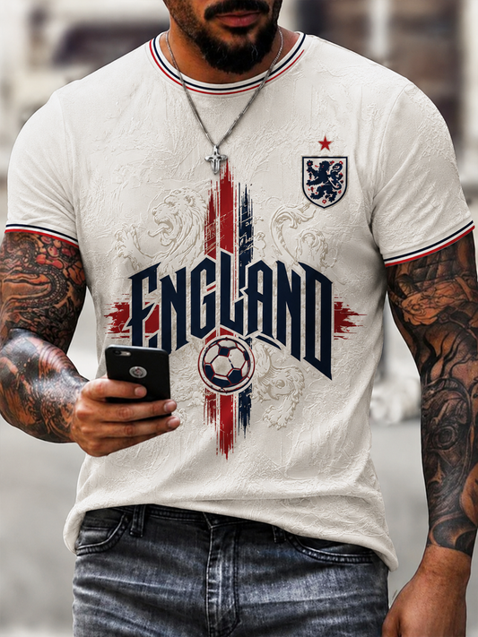 Men's UK Football Lover England Printed short sleeves t-shirt