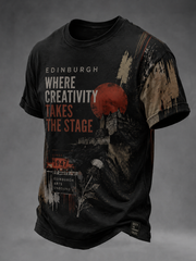 Men's Edinburgh City Proud Art Printed short sleeves t-shirt