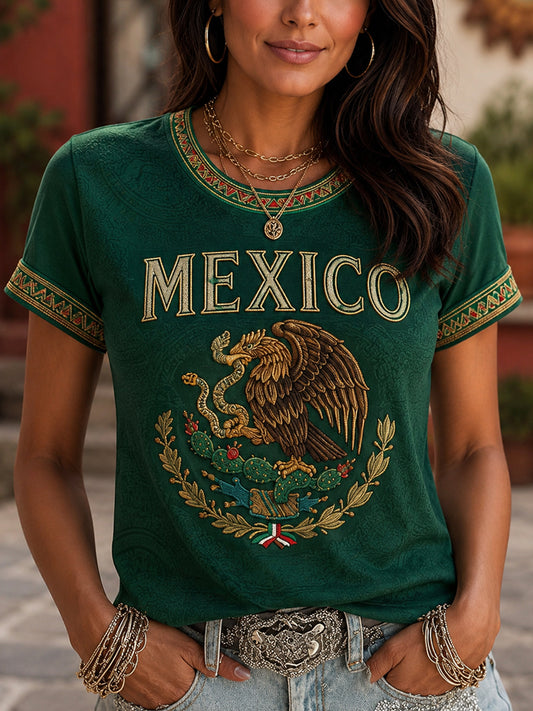 Women's Mexican Pride Printed Casual Tee