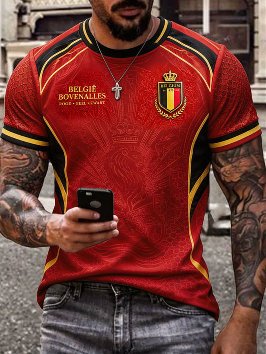 Men's Belguim Pride Art Printed T-shirt