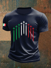 Men's Italian Air Force Printed Casual T-Shirt