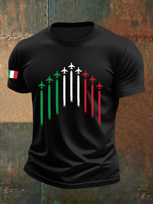 Men's Italian Air Force Printed Casual T-Shirt