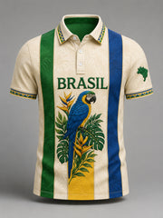 Men's Brasil Print Casual Polo