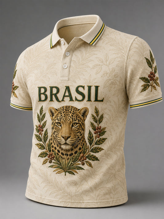 Men's Brasil Print Casual Polo