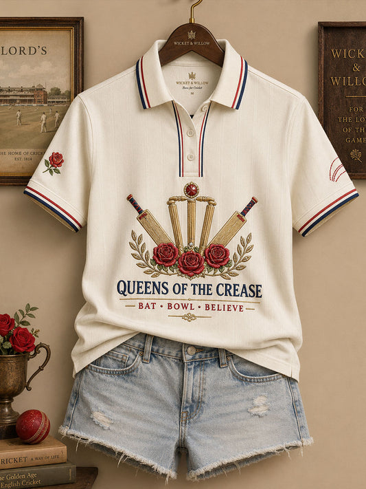 Women's England Cricket Lover Roses Art Printed Casual Tops
