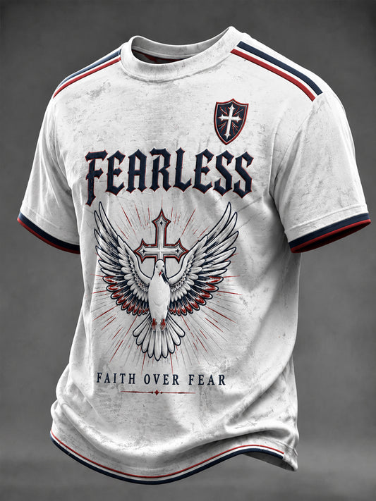 Men's British Style Faith Printed T-shirt