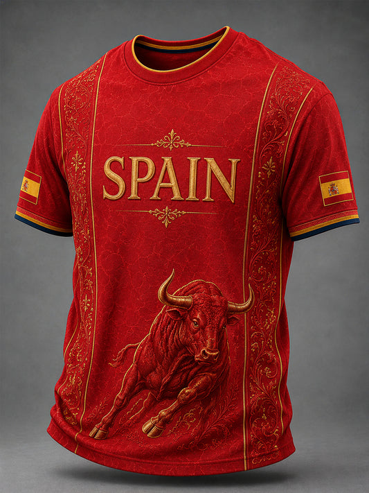 Men's Spain Print Casual Tee