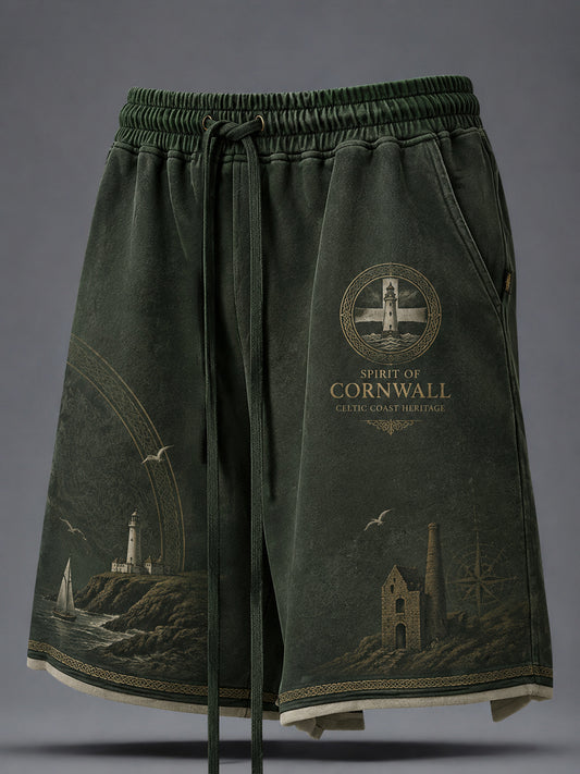 Men's Cornish Celtic-style printed short trousers