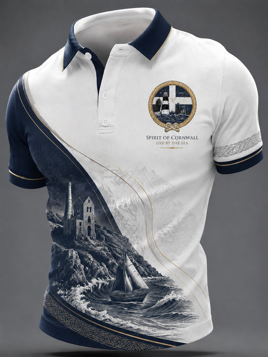 Men's Cornish Celtic-style Print Casual Top